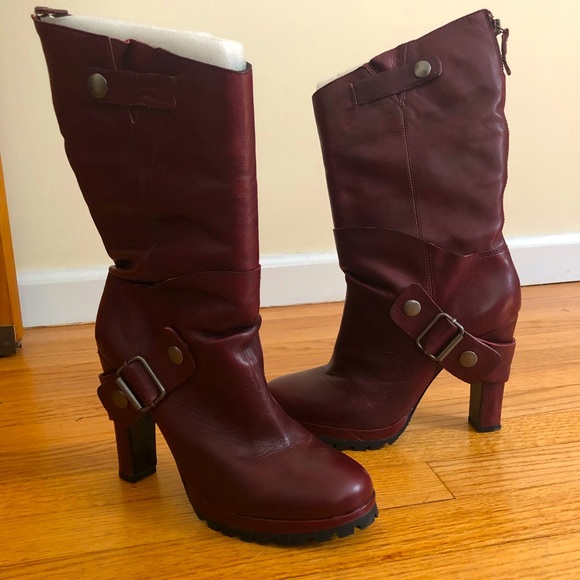 Dolce Vita Oxblood Red Midcalf Boots with Buckle and Zipper details NWOT - Picture 14 of 15